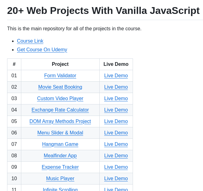 Bradtraversy Vanillawebprojects screenshot
