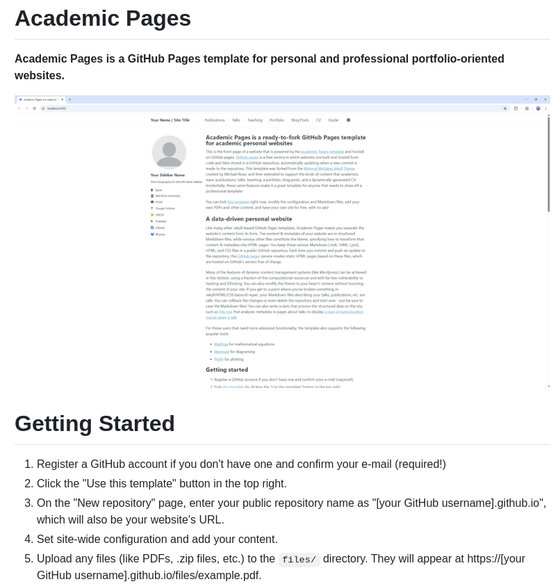 Academicpages Academicpages.github.io screenshot