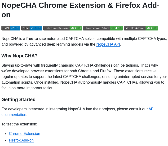 Nopechallc Nopecha Extension screenshot