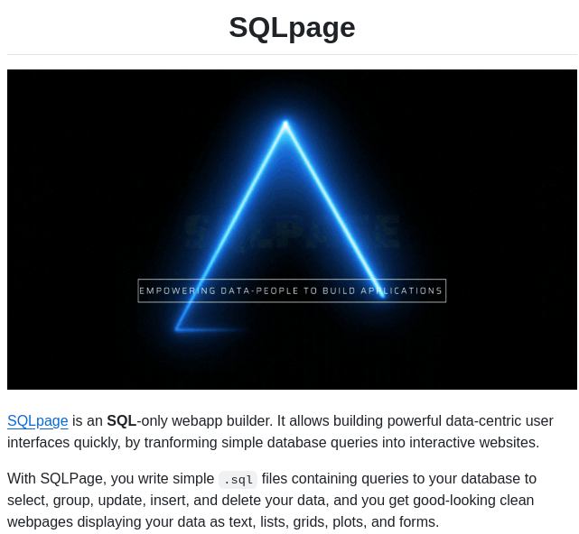 Sqlpage Sqlpage screenshot
