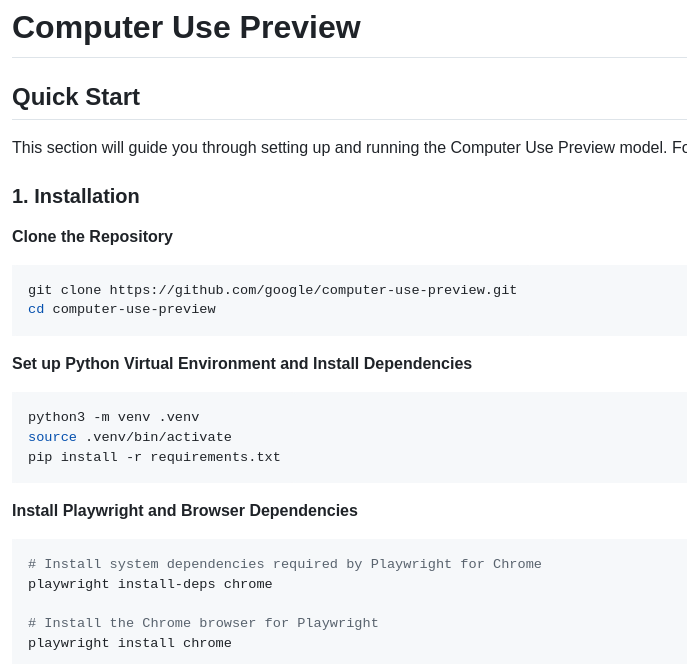 Google Computer Use Preview screenshot