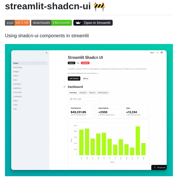Observedobserver Streamlit Shadcn Ui screenshot