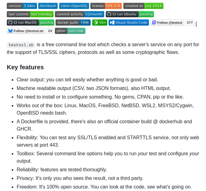 Testssl Testssl.sh screenshot