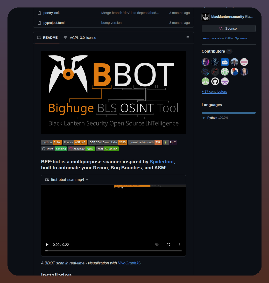 Blacklanternsecurity Bbot screenshot