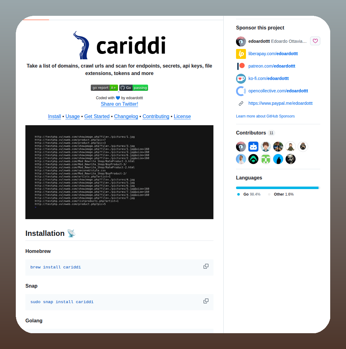 Edoardottt Cariddi screenshot