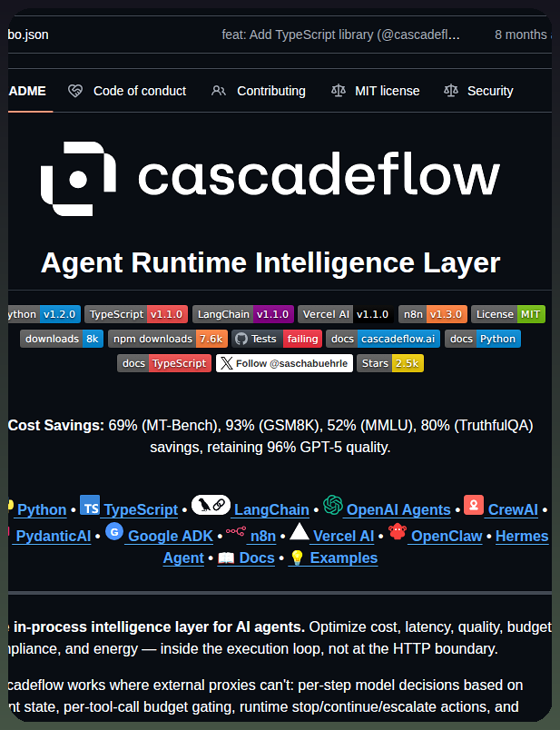Lemony Ai Cascadeflow screenshot