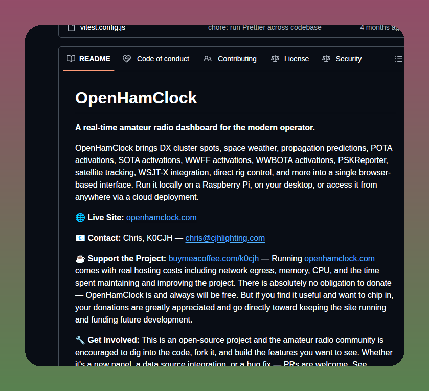 Accius Openhamclock screenshot