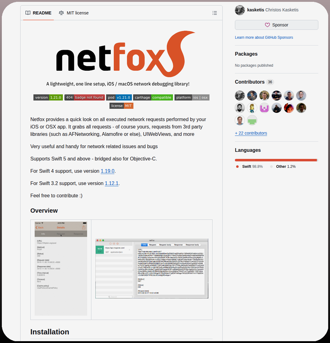 Kasketis Netfox screenshot