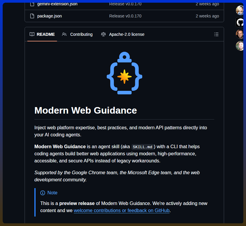 Googlechrome Modern Web Guidance screenshot