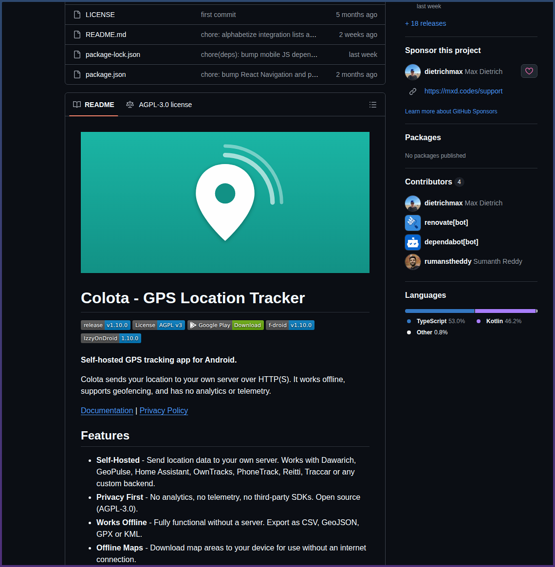 Dietrichmax Colota screenshot