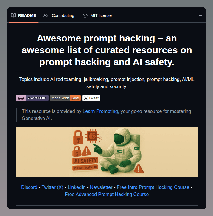 Promptlabs Prompt Hacking Resources screenshot