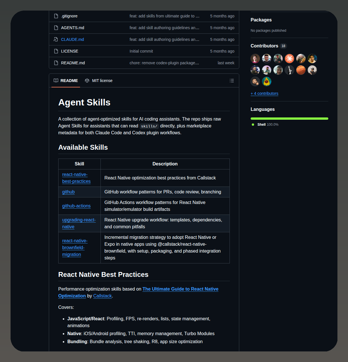 Callstackincubator Agent Skills screenshot