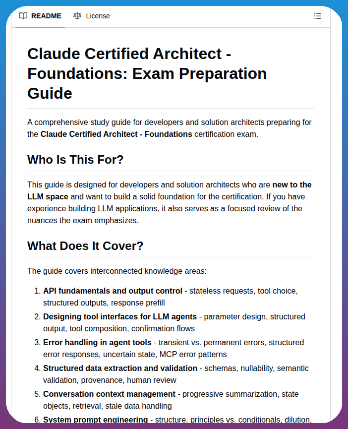 Daronyondem Claude Architect Exam Guide screenshot