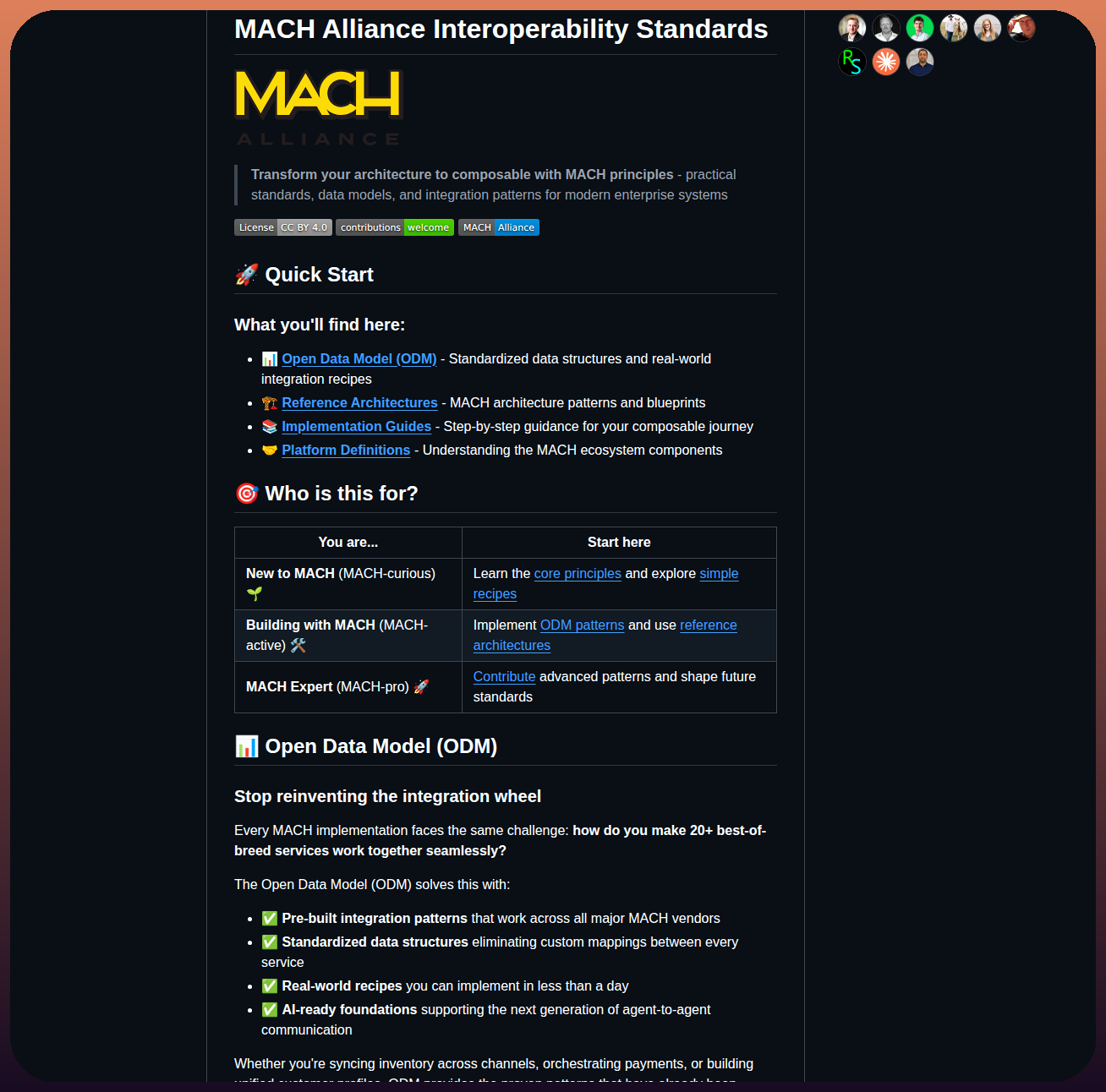 Machalliance Standards screenshot