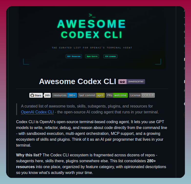 Roggeohta Awesome Codex Cli screenshot