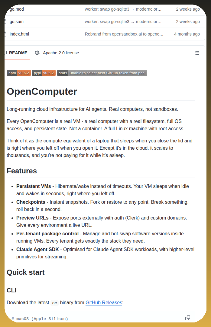 Diggerhq Opencomputer screenshot