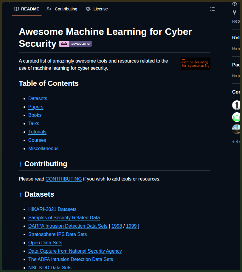 Jivoi Awesome Ml For Cybersecurity screenshot