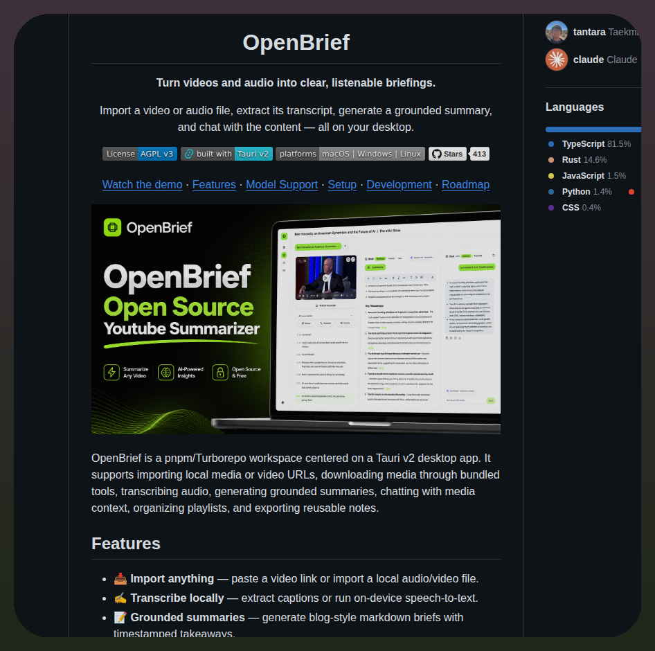 Tantara Openbrief screenshot