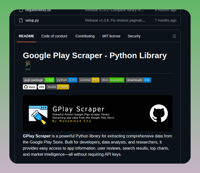 Mohammedcha Gplay Scraper screenshot