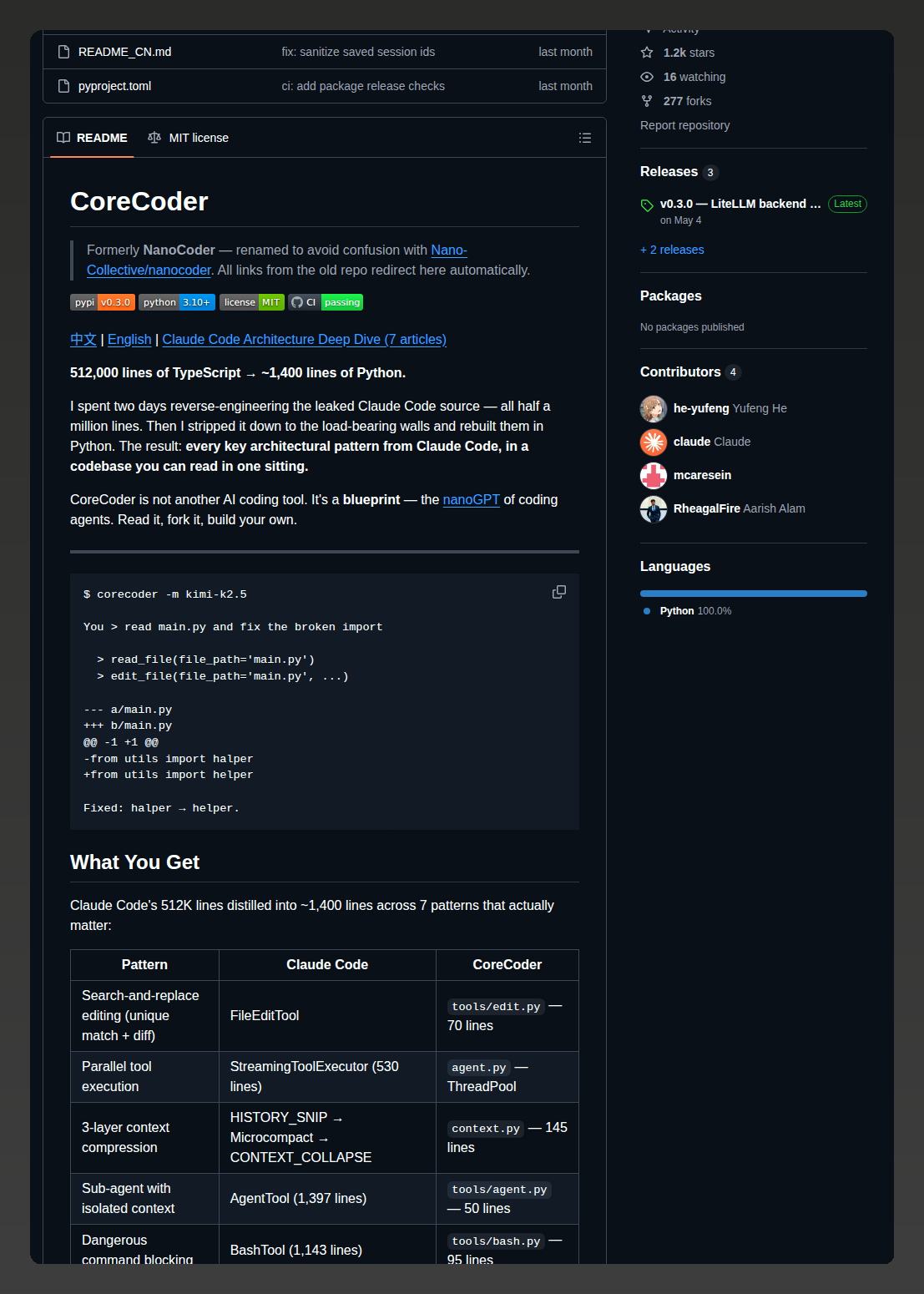 He Yufeng Corecoder screenshot
