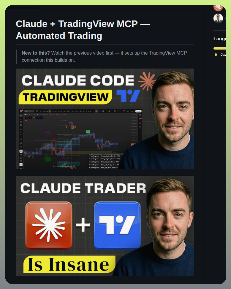 Jackson Video Resources Claude Tradingview Mcp Trading screenshot