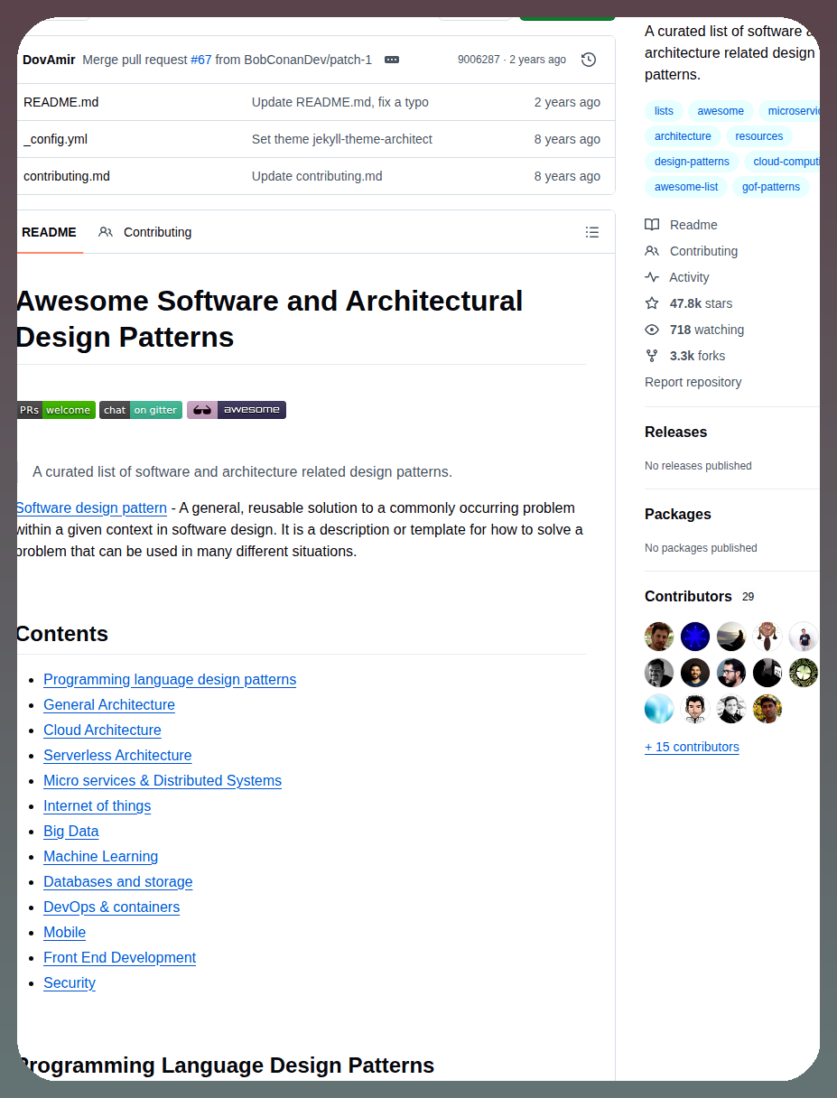 Dovamir Awesome Design Patterns screenshot