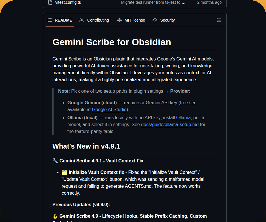 Allenhutchison Obsidian Gemini screenshot