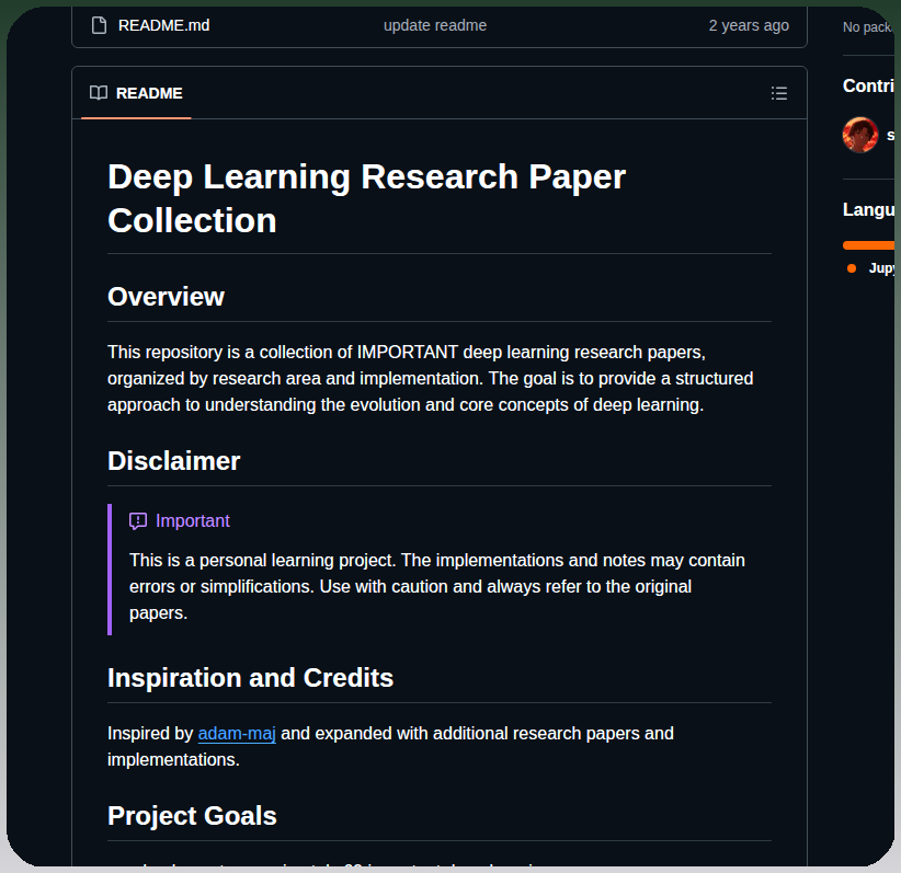 Saurabhaloneai History Of Deep Learning screenshot