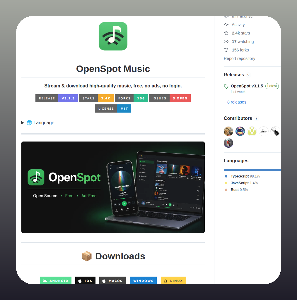 Blackhatdevx Openspot Music App screenshot