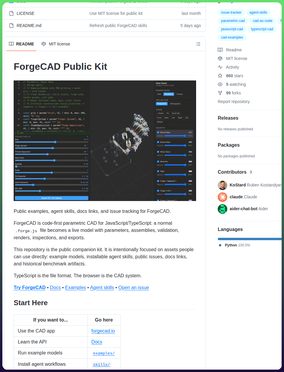 Kostard Forgecad Public Kit screenshot