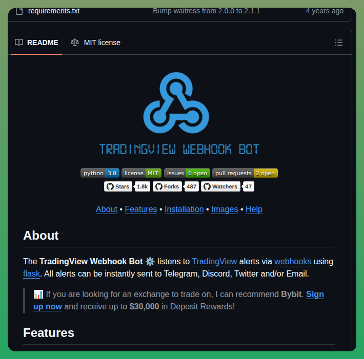 Fabston Tradingview Webhook Bot screenshot