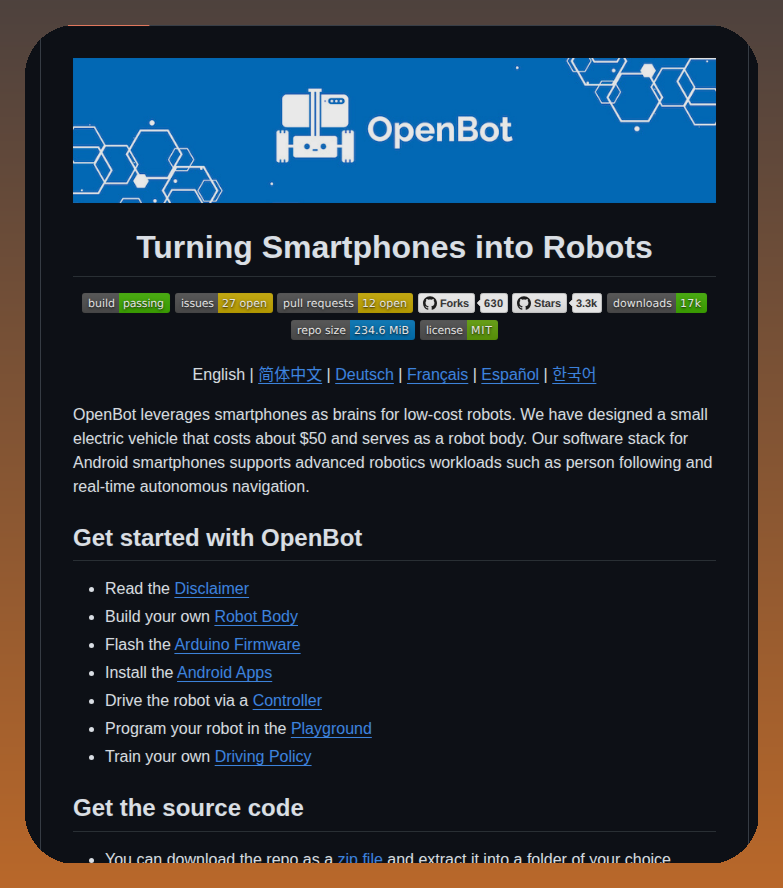 Ob F Openbot screenshot
