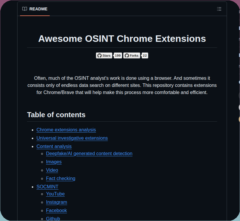Ubikron Awesome Osint Chrome Extensions screenshot