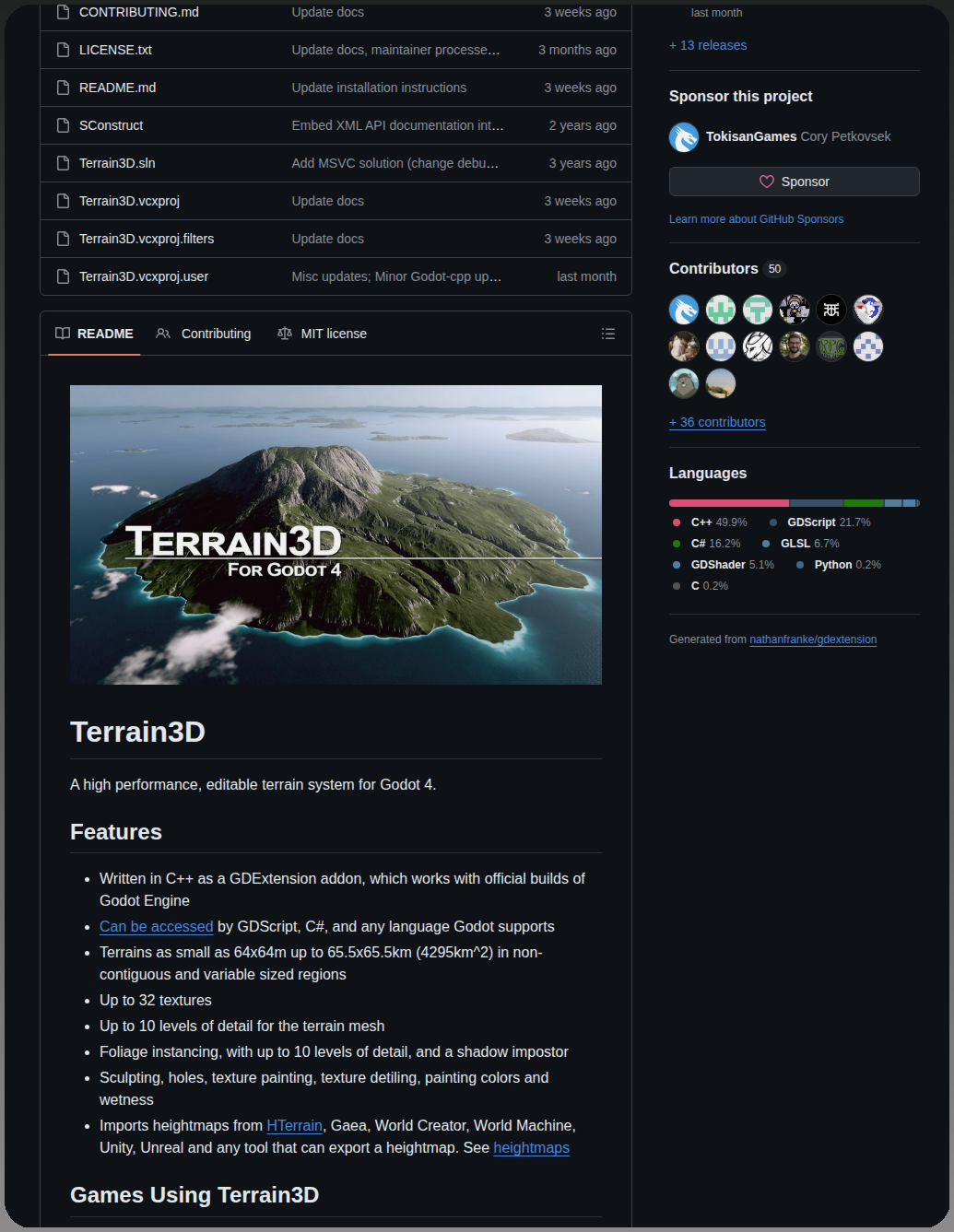 Tokisangames Terrain3d screenshot