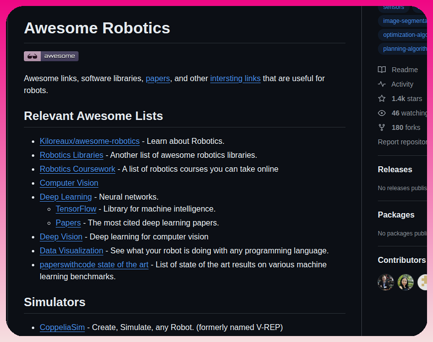Ahundt Awesome Robotics screenshot
