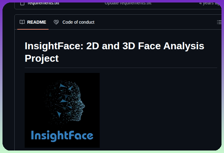 Deepinsight Insightface screenshot