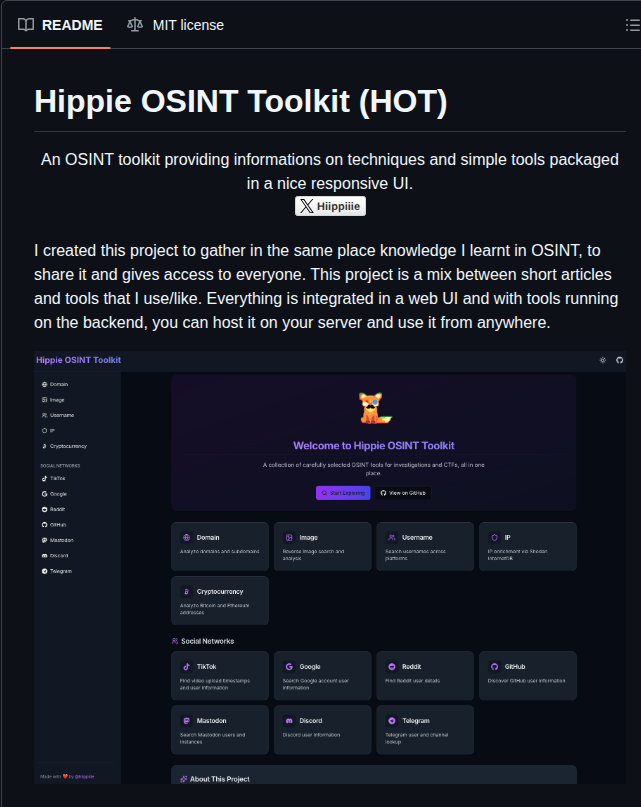 Hippiiee Hippie Osint Toolkit screenshot