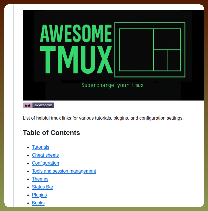 Rothgar Awesome Tmux screenshot