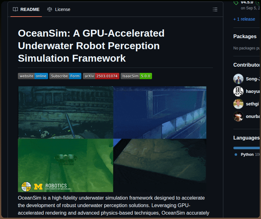 Umfieldrobotics Oceansim screenshot