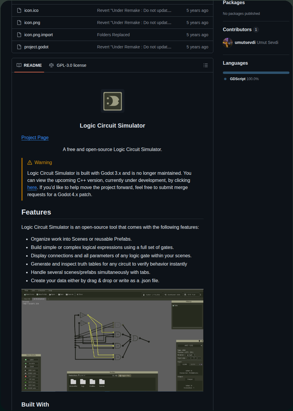 Umutsevdi Logic Circuit Simulator screenshot
