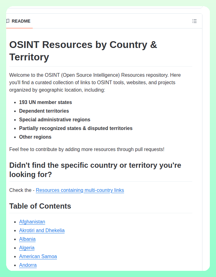 Wddadk Osint For Countries screenshot