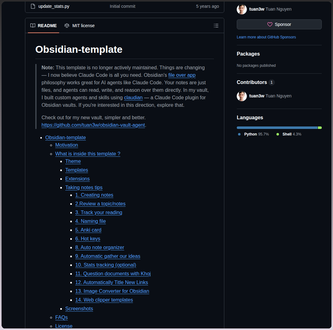 Tuan3w Obsidian Template screenshot