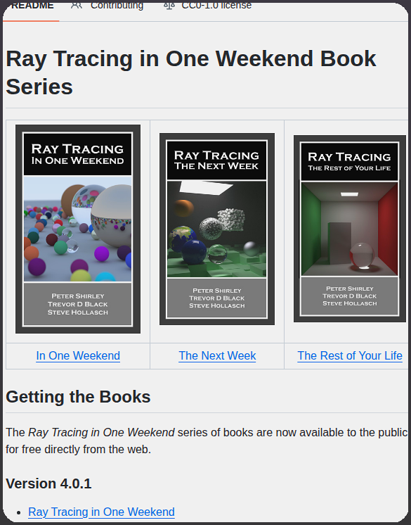 Raytracing Raytracing.github.io screenshot