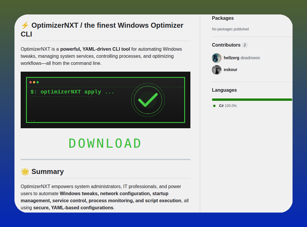 Hellzerg Optimizernxt screenshot