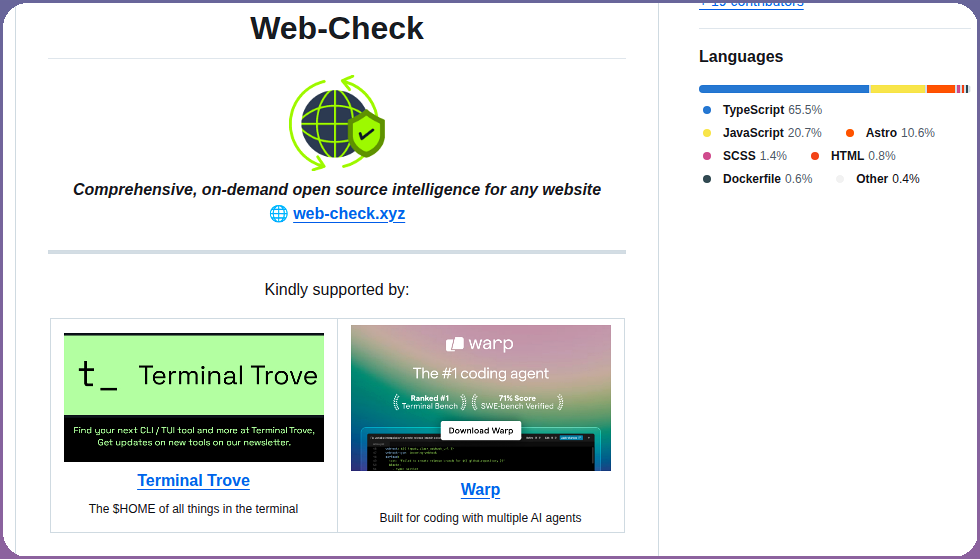 Lissy93 Web Check screenshot