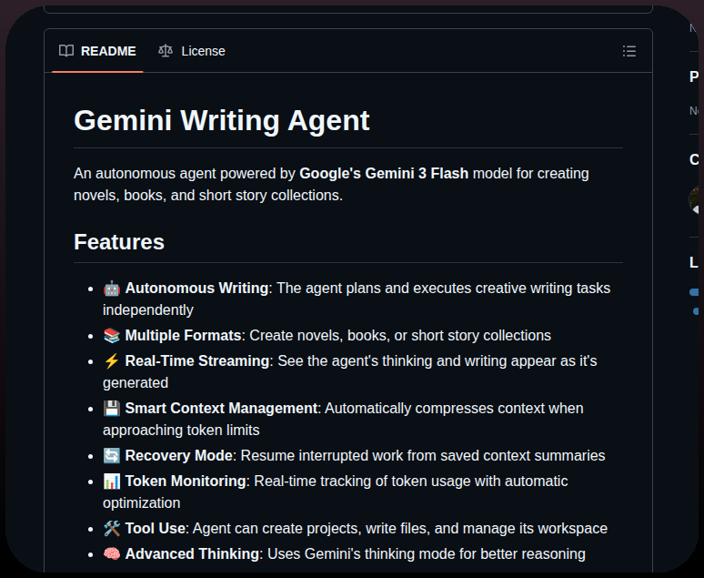 Doriandarko Gemini Writer screenshot