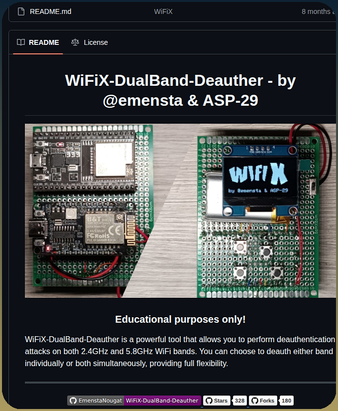 Emenstanougat Wifix Dualband Deauther screenshot