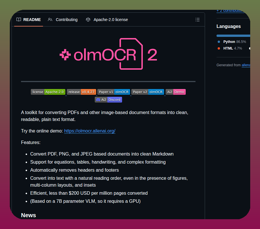 Allenai Olmocr screenshot