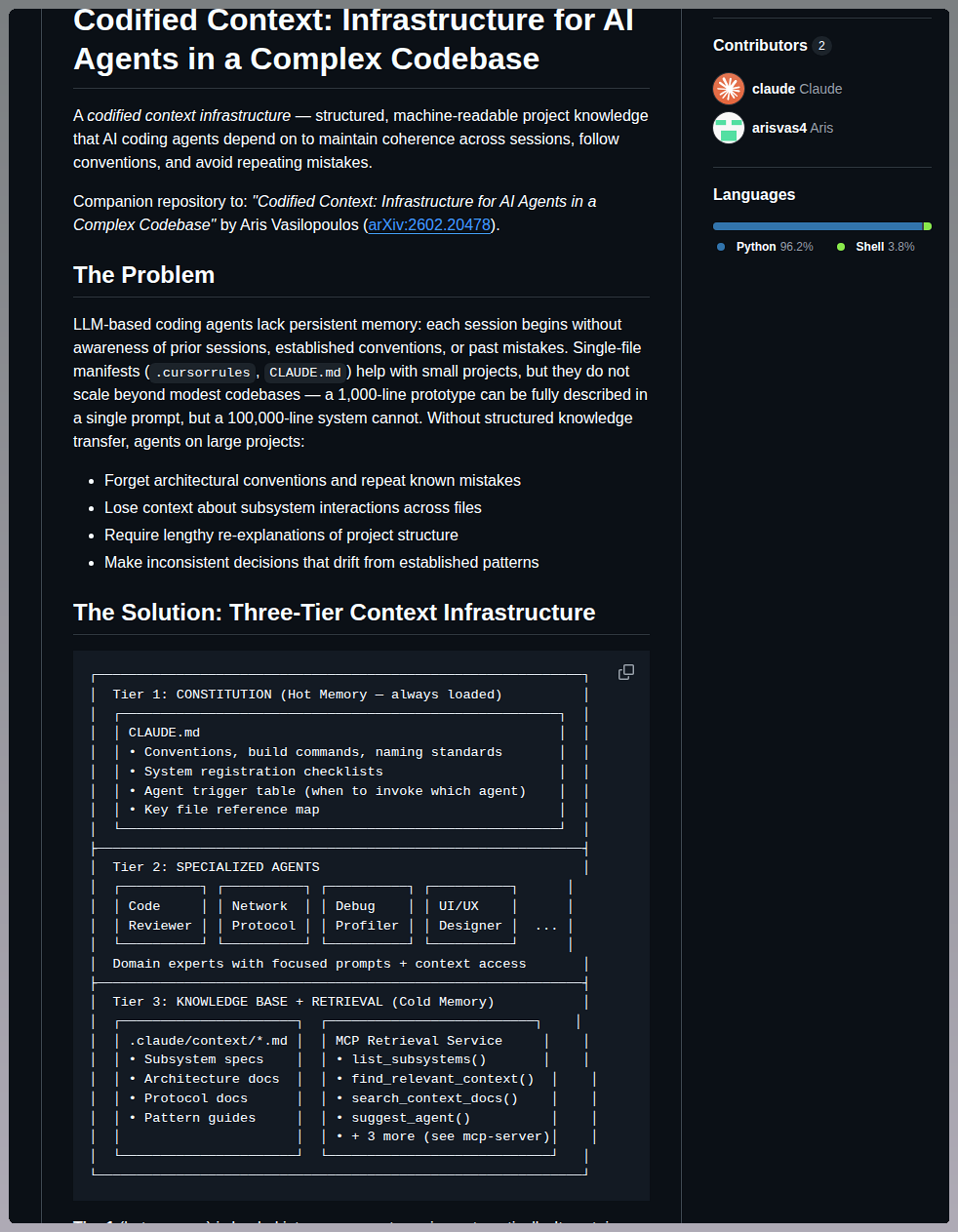 Arisvas4 Codified Context Infrastructure screenshot