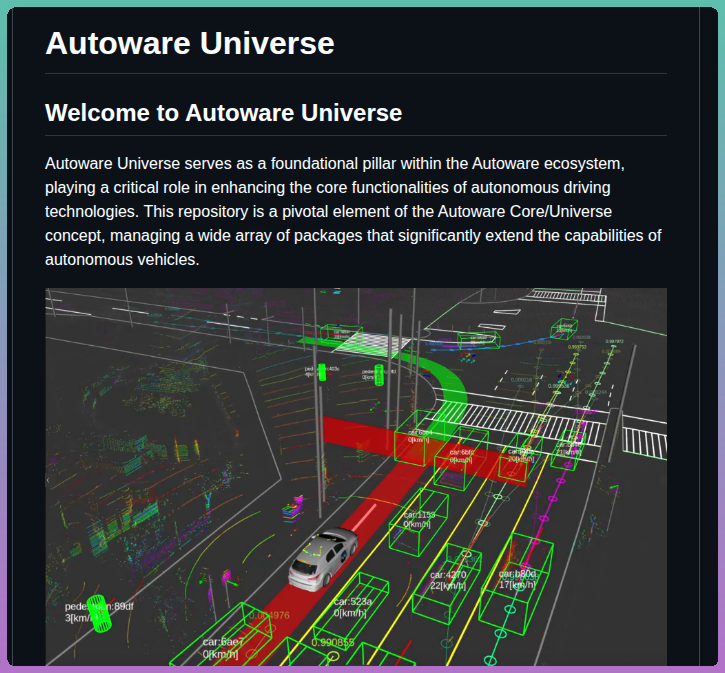 Autowarefoundation Autoware_universe screenshot